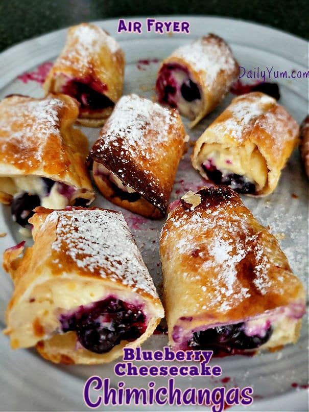 Air Fryer Blueberry Cheesecakes Chimichangas
