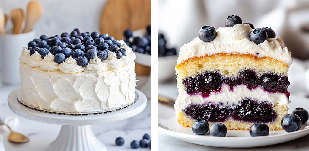 Blissful Blueberry Shortcake Cake