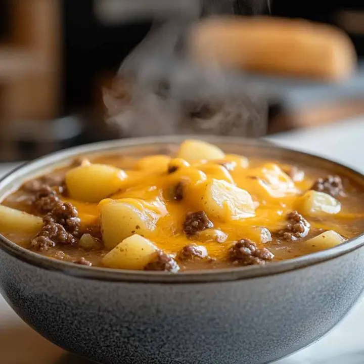 Cheesy Potato & Hamburger Soup