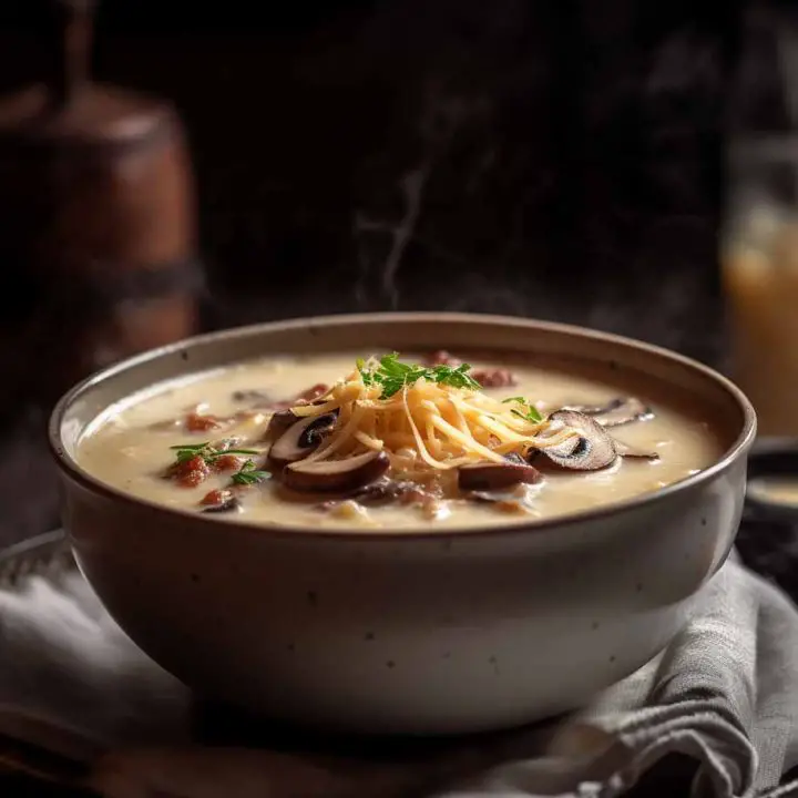 Bacon Mushroom Swiss Soup