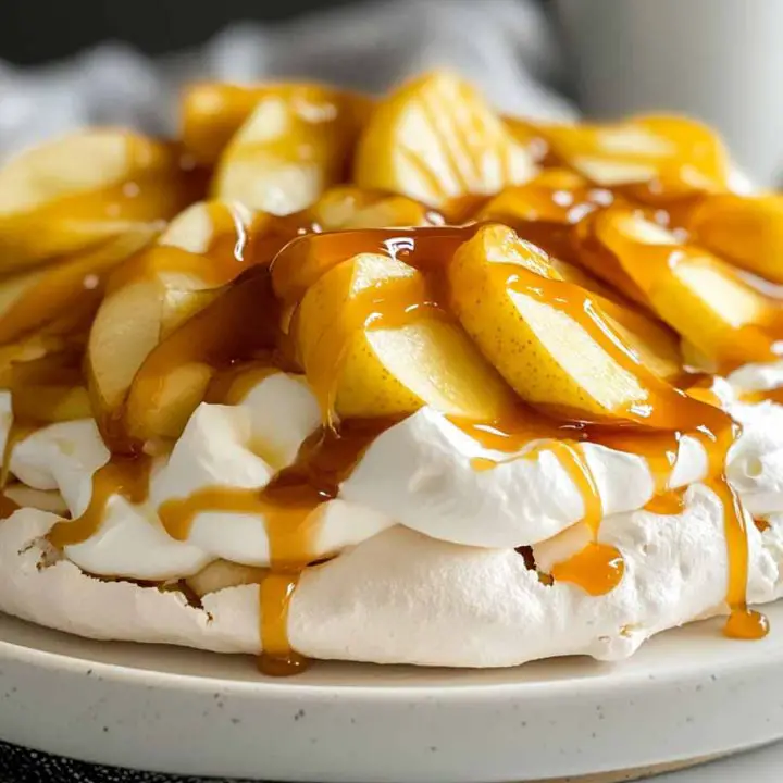 Salted Caramel Apple Pavlova