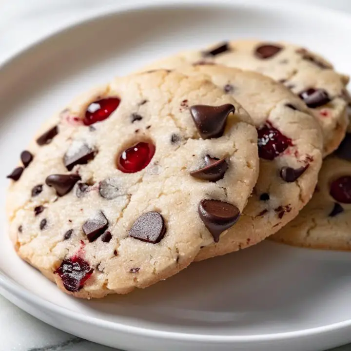 Maraschino Cherry Shortbread Cookies