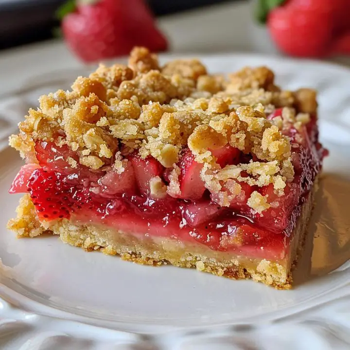 Strawberry Rhubarb Crumble Bars