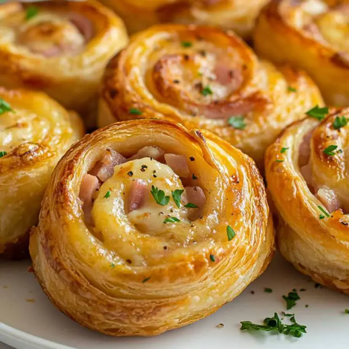 Puff Pastry Pinwheels with Ham and Cheese