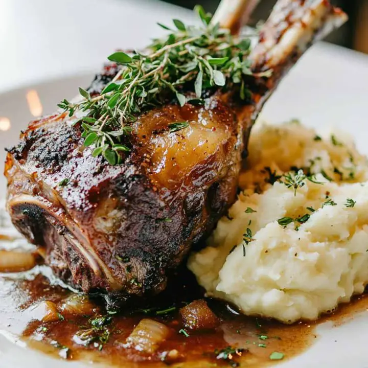 Lamb Shanks Braised in Red Wine