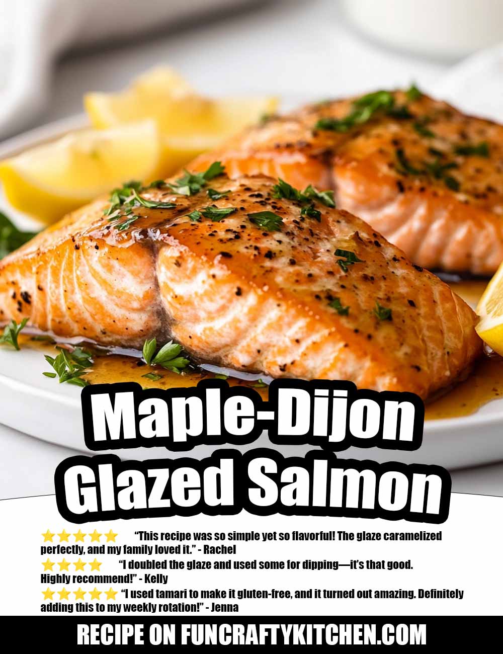Maple-Dijon Glazed Salmon - FunCraftyKitchen