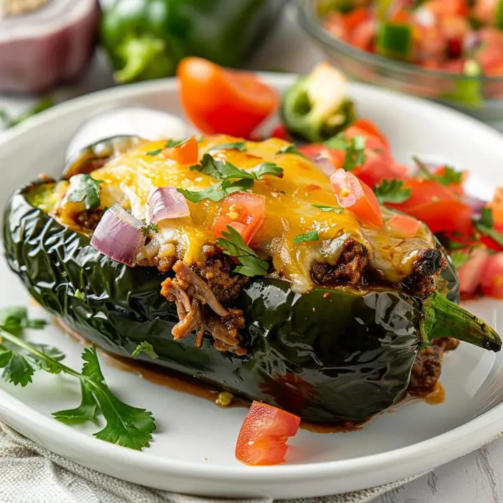 Brisket Stuffed Poblano Peppers