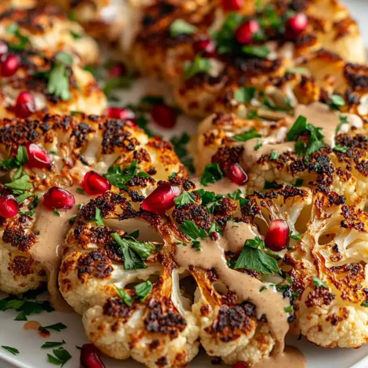 Roasted Cauliflower Steaks with Tahini Drizzle