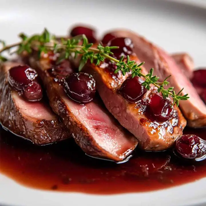 Duck Breast with Cherry Port Reduction