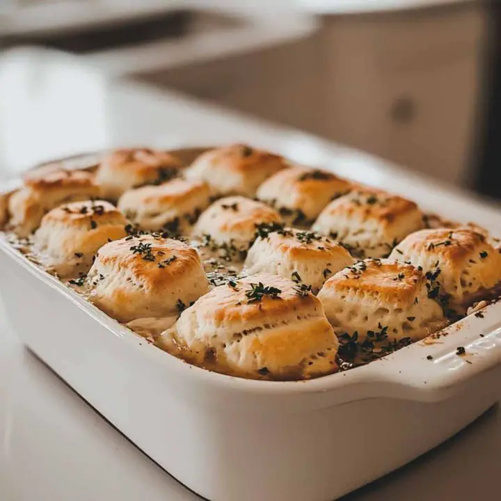 Chicken Pot Pie With Herb Biscuit Topping