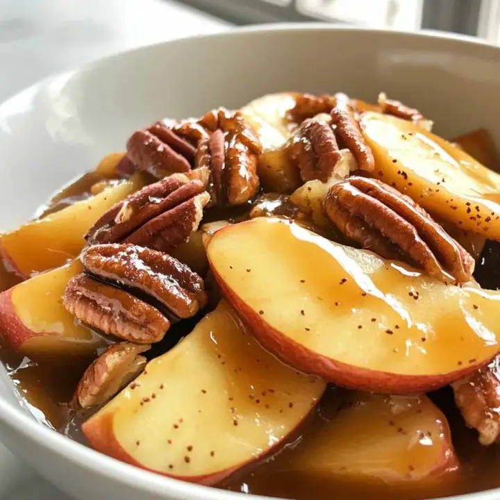 Slow-Cooked Apples with Caramel and Pecans