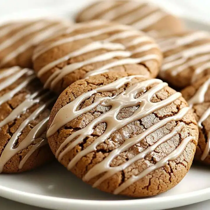 Molasses Cookies With A Ginger Glaze