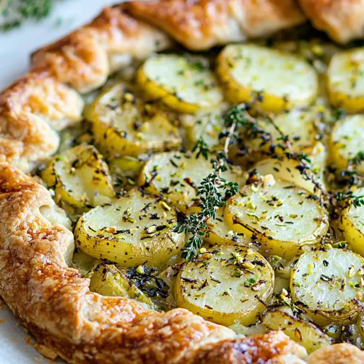 Leek and Potato Galette with Pistachio Crust