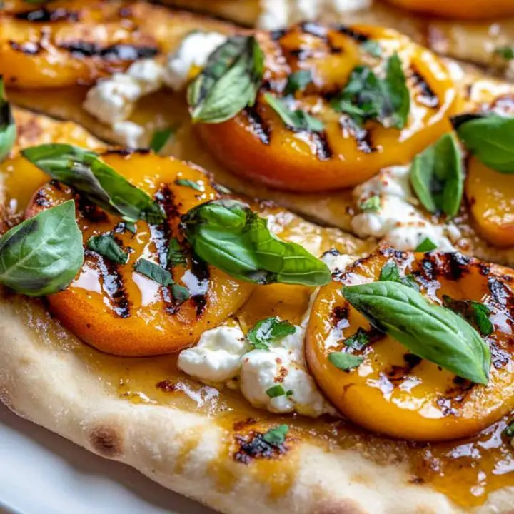 Grilled Peach Flatbread with Hot Honey
