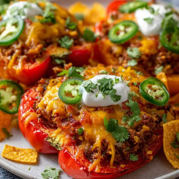 Stuffed Bell Pepper Nacho Skillets