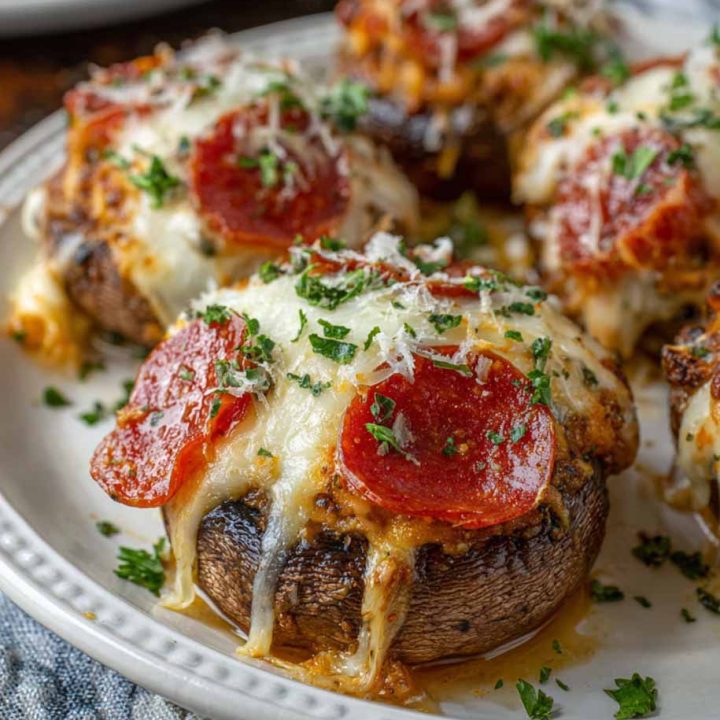 Deep Dish Pizza Stuffed Mushrooms