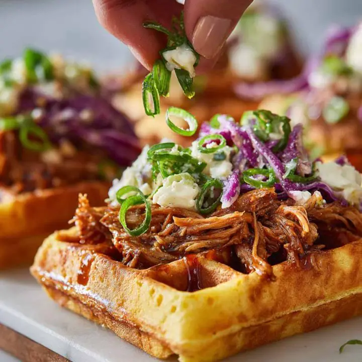 Cornbread Waffle Tacos with BBQ Pulled Pork