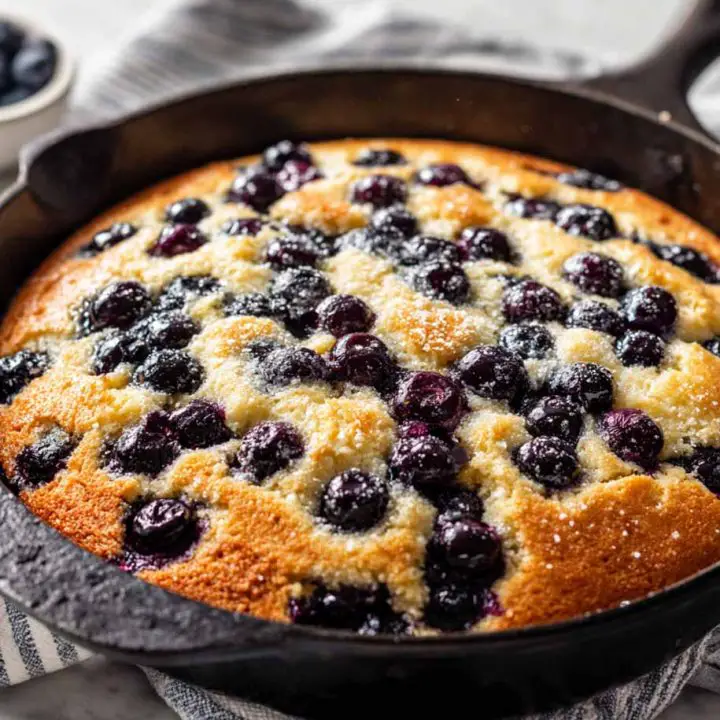 Blueberry Cornbread Skillet Cake