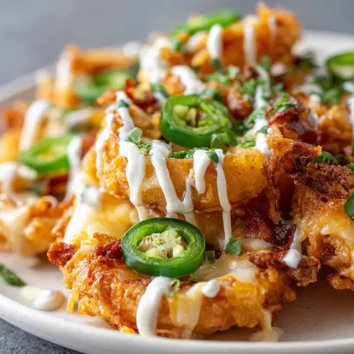 Crispy Onion Ring Nachos