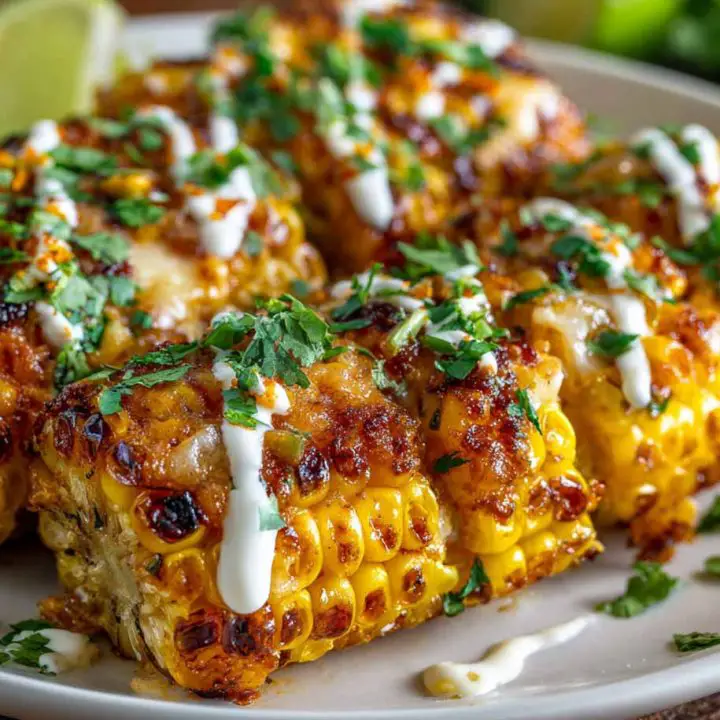 Cheesy Jalapeño Corn Ribs with Lime Crema