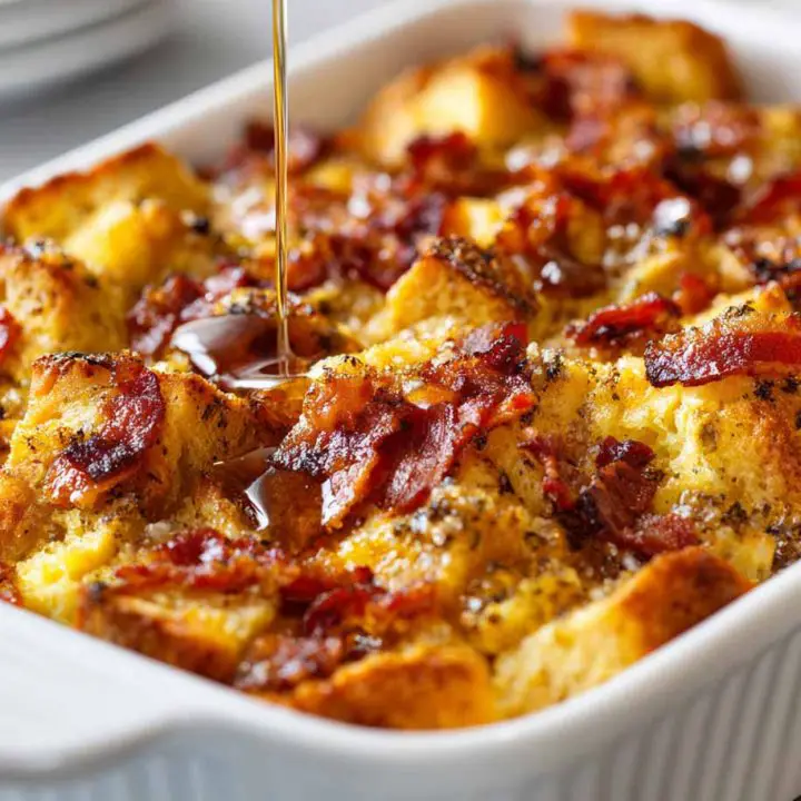 Maple Bacon Donut Bread Pudding