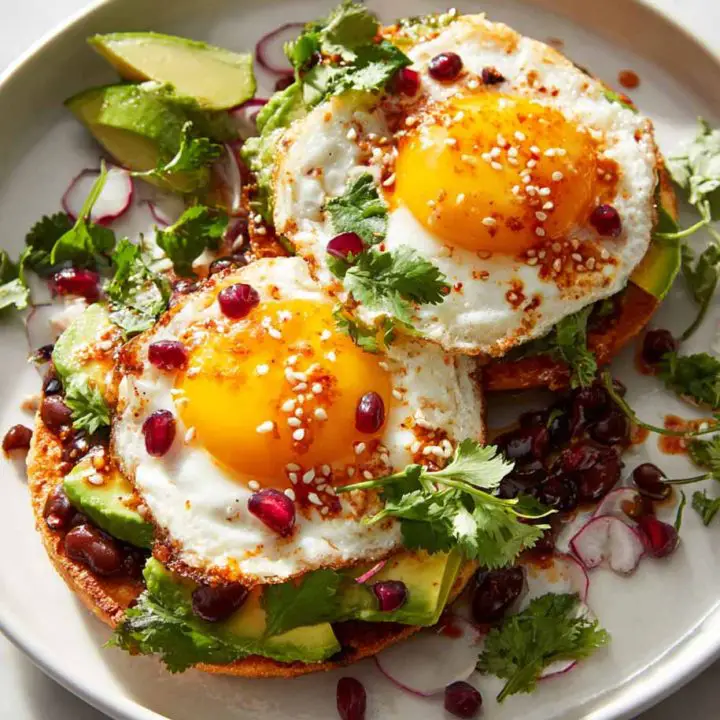 Chili Oil Fried Egg Breakfast Tostadas