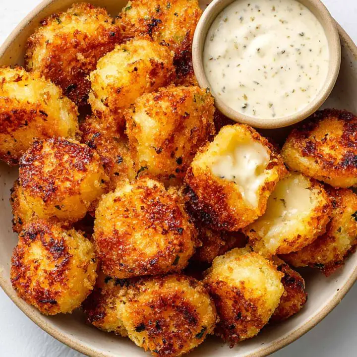 Crispy Cheddar Scallion Mashed Potato Bites